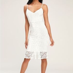 Lulus White Lace Dress - Small